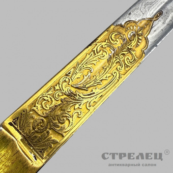 фото — шпага прусская пехотная офицерская с украшенным клинком, 19 век
